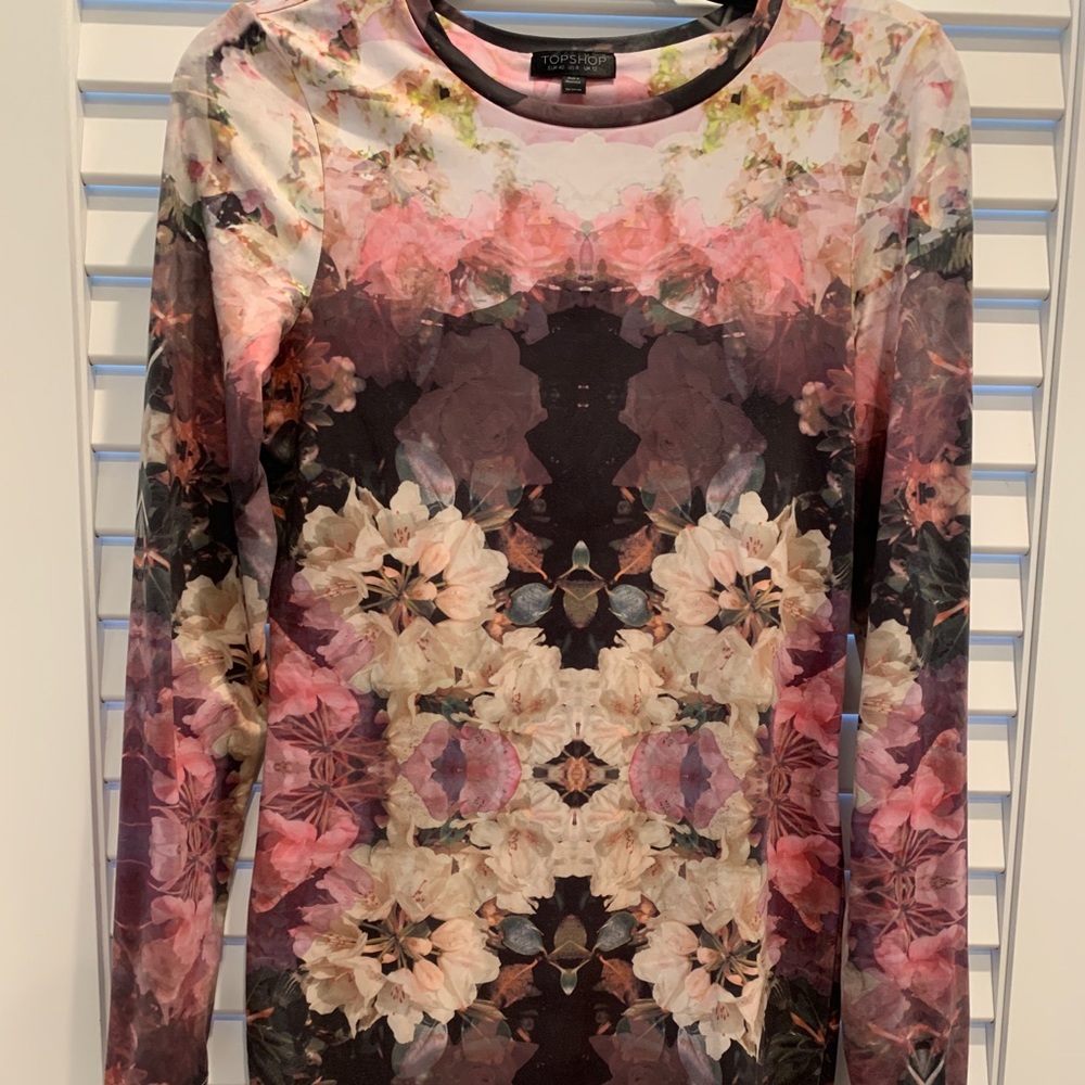 Top shop long sleeve body con dress